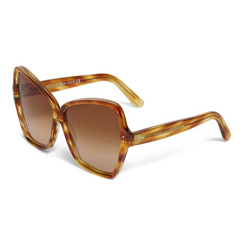 celine eyewear butterfly sunglasses tortoiseshell striped havana